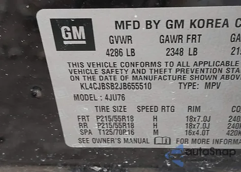 2018 Buick Encore Preferred Ii из США, поврежденный, VIN KL4CJBSB2JB655510